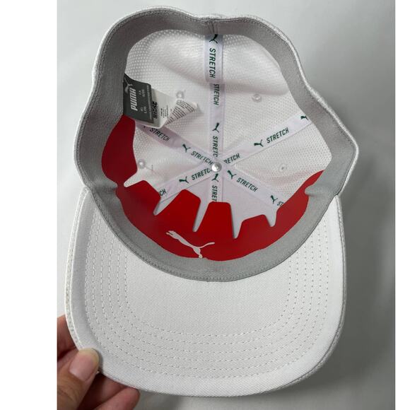 Puma Evercat Stretch Fit Baseball Cap Hat Mesh White Red Green Adult Size L/XL - Picture 5 of 10